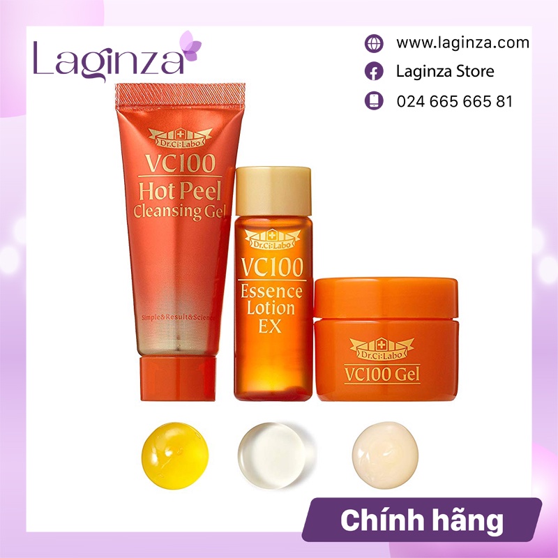 Set mini 3 sản phẩm dưỡng da VC100 Dr Ci Labo