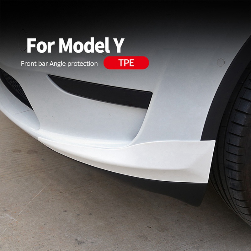 Phụ Kiện Bảo Vệ Góc Cản Trước Chống Va Chạm Màu Trắng Cho Tesla Model Y 2017-2022