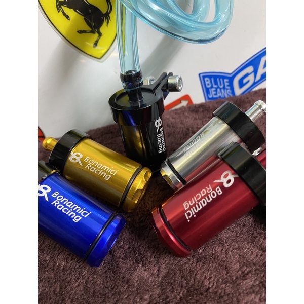 Bình dầu trụ nhôm cnc gắn xe máy tặng dây dẫn