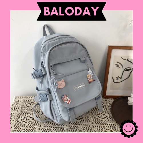 Balo Nữ Vonoko dễ thương được tặng kèm combo phụ kiện 3 sticker