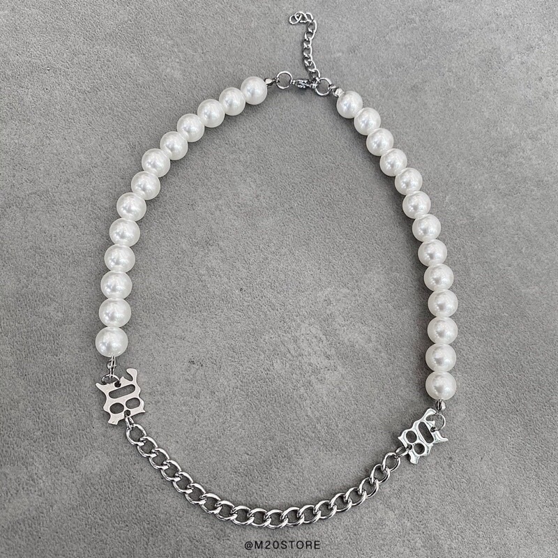 Dây Chuyền Pearl Hạt Phối Dây Basic,Vòng Cổ Nam Nữ M20store Thép Titan Không Gỉ Bền Đẹp