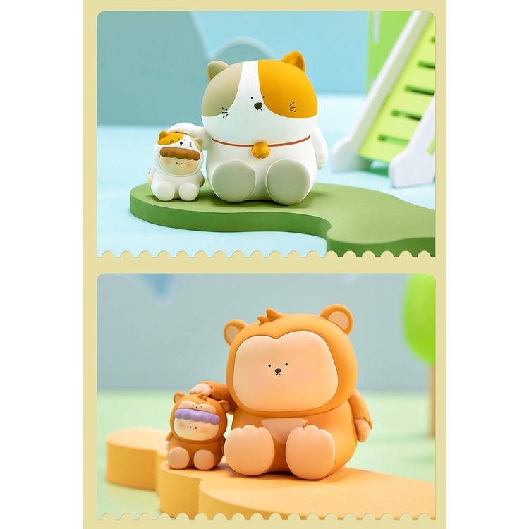 Mô hình  Animal Dad and Son nhiều mẫu mã dễ thương chất liệu PVC làm mô hình trang trí, quà tặng -Ráp