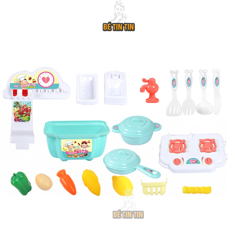 BỘ ĐỒ CHƠI NẤU ĂN, ĐỒ CHƠI NHÀ BẾP CHO BÉ, NHỰA NGUYÊN SINH, AN TOÀN