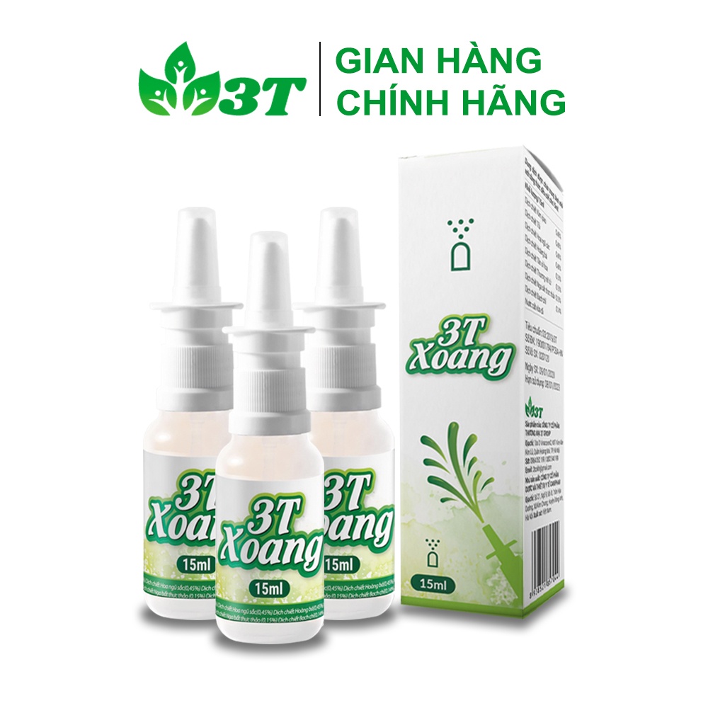 Combo 3 Lọ Xịt Mũi 3T Xoang Viêm Mũi Dị Ứng, Viêm Xoang Cấp Và Mãn Tính (15ml/lọ)