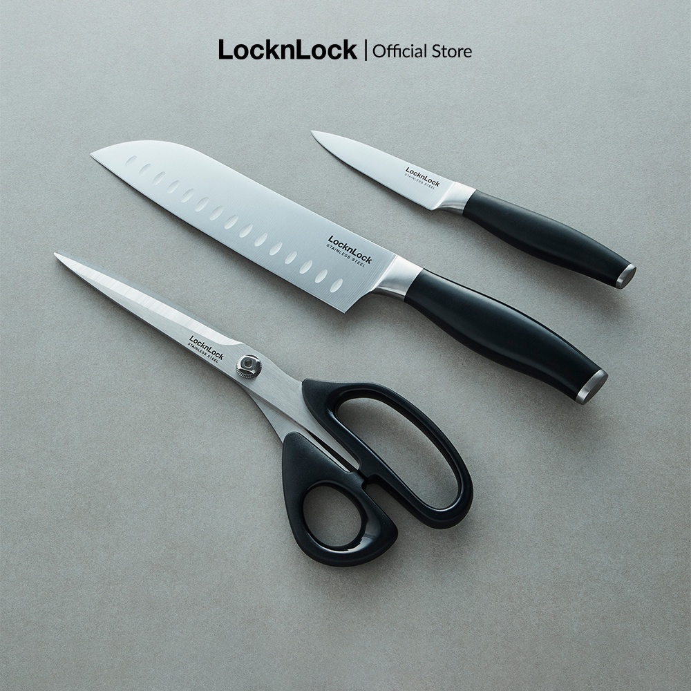 Bộ dao nhà bếp bằng thép không gỉ Lock&Lock CKK303.304.305 màu đen