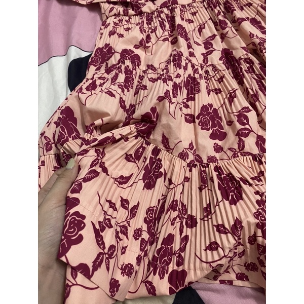 Pass váy babydoll hoa dập ly