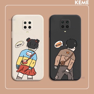 [Viền vuông][Bảo vệ camera] Ốp lưng Xiaomi Redmi Note 9s hình boy và girl cute