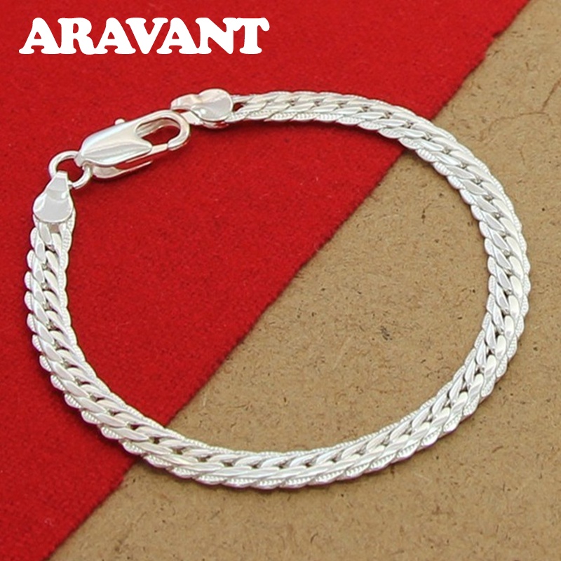 Vòng Đeo Tay Bằng Bạc 925 5MM Thời Trang Dành Cho Nam Và Nữ