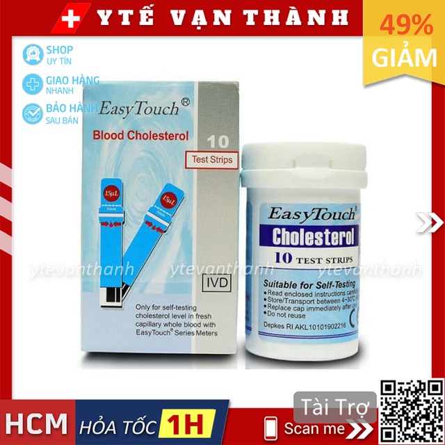 ✅ Que Thử Cholesterol Easy Touch | Thử Mỡ Máu -VT0751 | Y Tế Vạn Thành