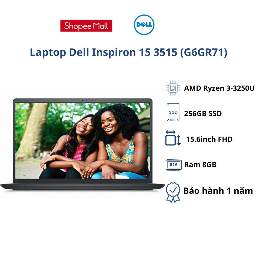 Laptop Dell Inspiron 15 3515/ R3 - 3250U/8GB/256GB/Office H&S/Win11 (G6GR71)