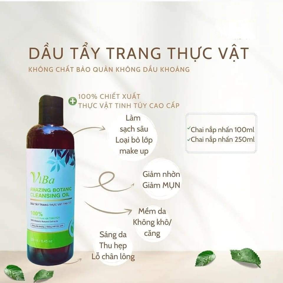 Dầu tẩy trang dưỡng ẩm thuần thực vật ViBa,  Amazing Botanic Cleansing Oil sạch sâu, mềm da - Kaka Beauty
