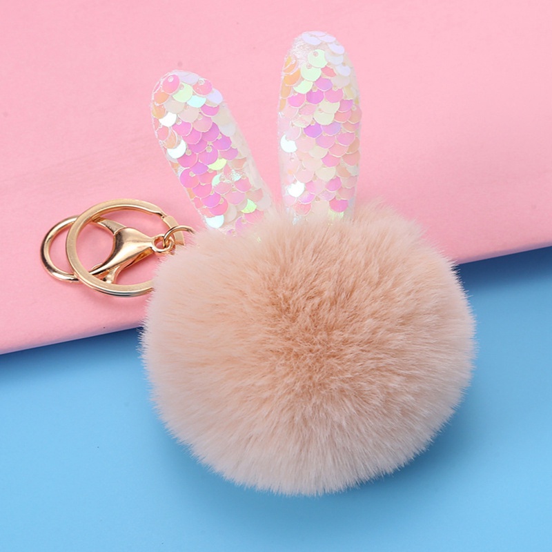 Ygt Móc Khóa Hình Tai Thỏ Bông Đáng Yêu Dành Cho Nữ