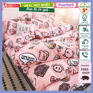 Ga trải giường bọc đệm 1m,1m2,1m4,1m5,1m6,1m8,2m2(heo hồng nhí nhố)