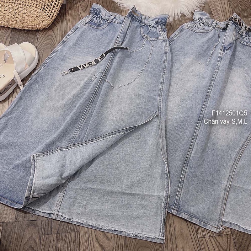 Chân váy jean khoét rộng bên TT1412