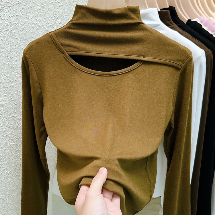 Áo thun SUXI tay dài đơn giản giữ ấm mùa thu cho nữ