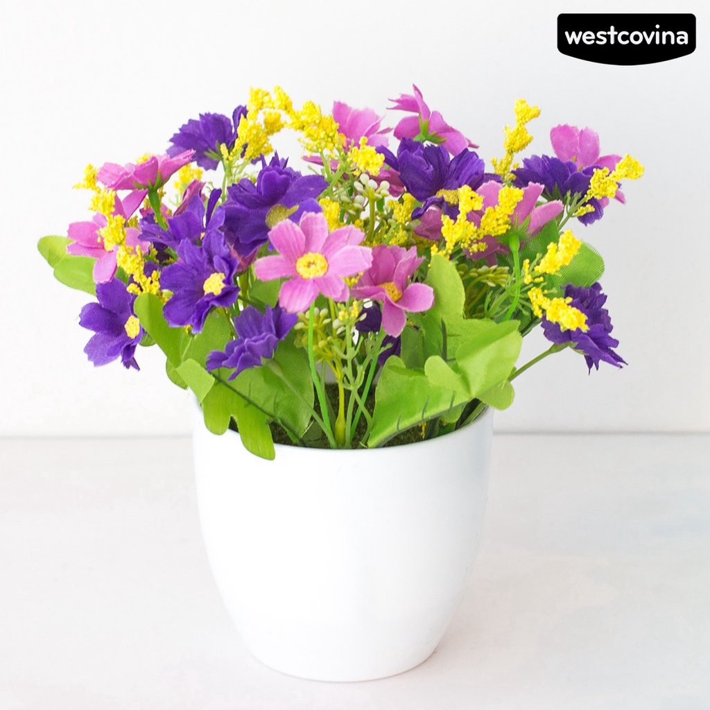 [WEST]⚘Chậu Cây Bonsai Giả Bằng Nhựa Nhiều Màu Sắc Tươi Tắn Để Bàn Trang Trí Văn Phòng / Tiệc Tù