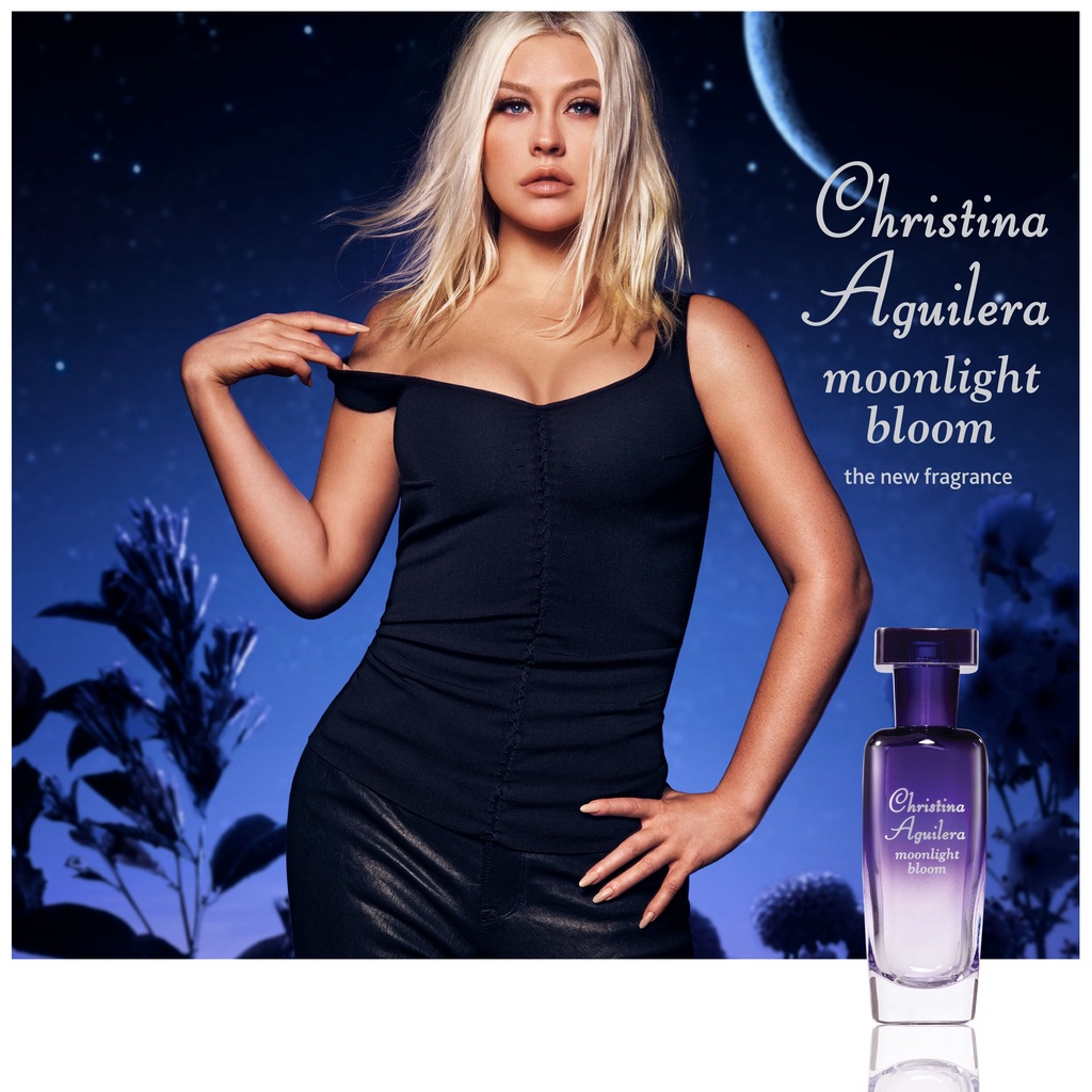 Christina Aguilera SET Moonlight Bloom - Bộ quà tặng nước hoa EDP + Sữa tắm + Bông tắm hương hoa đêm