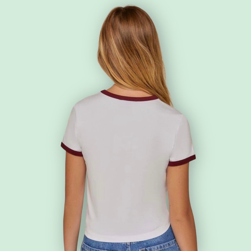 Áo thun viền tay và cổ in 95 vnxk f21