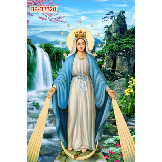 Tranh Treo Tường Đức Mẹ Và Sao Trời cao cấp