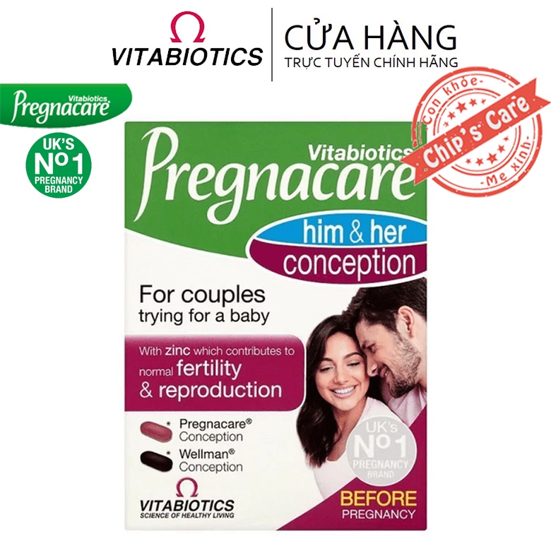 Vitamin Pregnacare Him and Her Conception tăng khả năng thụ thai cho 2 vợ chồng