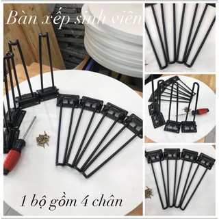 Chân Bàn Xếp 28cm Sơn tĩnh điện đen dày 6mm