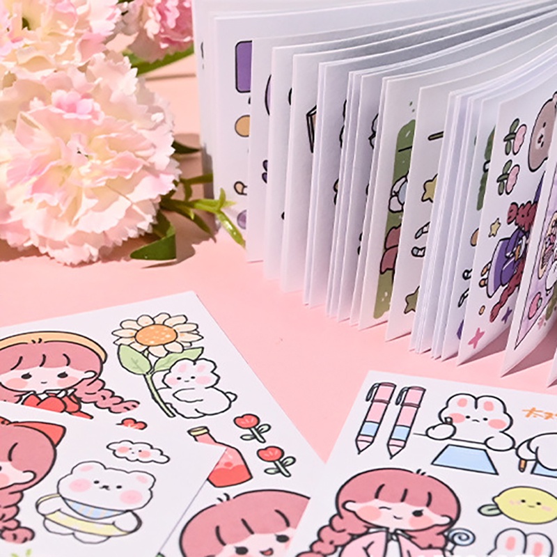 Bộ 50 Miếng Dán Trang Trí Sổ Tay DIY Bằng PET Dễ Thương