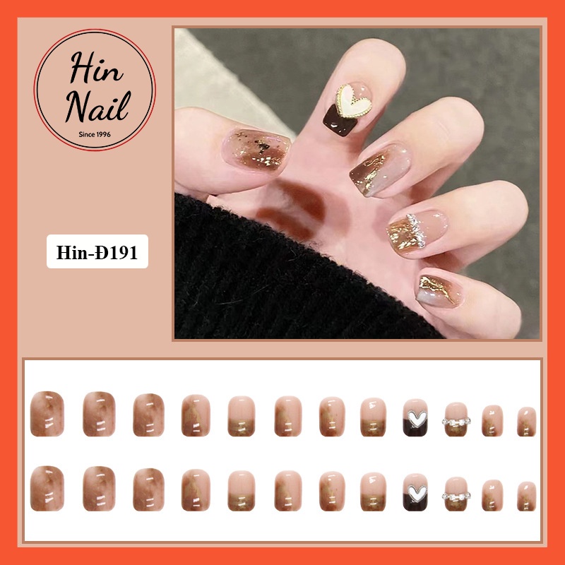 Móng Tay Giả Đính Đá Hin Nail Kèm Phụ Kiện Làm Móng