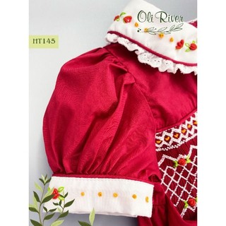 Smock đỏ cổ sen xinh xăn