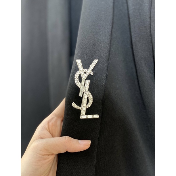 Ghim cài áo đính đá bạc sang chảnh lịch sự cài áo vest,áo sơ mi, các kiểu dáng váy