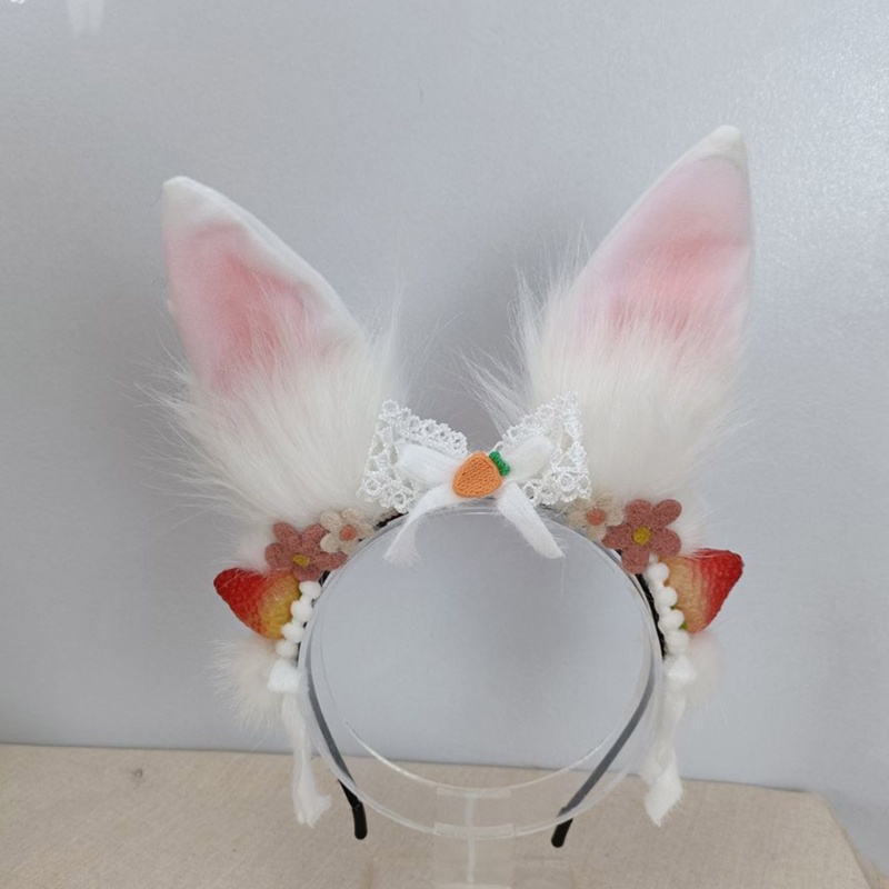 Cài Tóc Tai Thỏ Phối Lông Dễ Thương Dành Cho Nữ