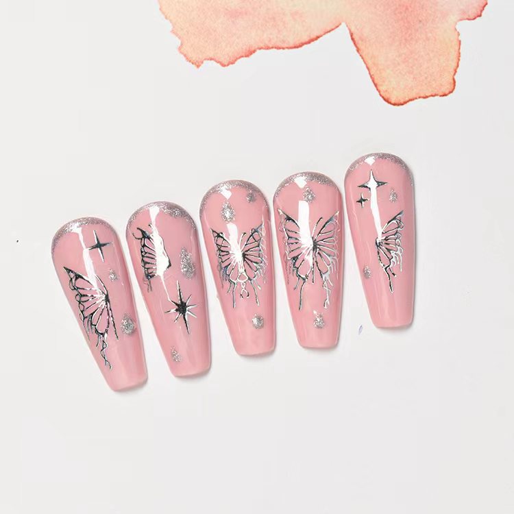 1 Miếng Dán Móng Tay 3D Bằng Kim Loại Dạng Lỏng Thời Trang Cho Nữ