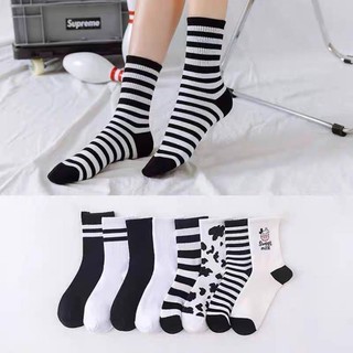Tất cao cổ bò sữa Super chất vải mềm mịn phong cách Hàn Quốc, vớ vintage nhiều màu AT28
