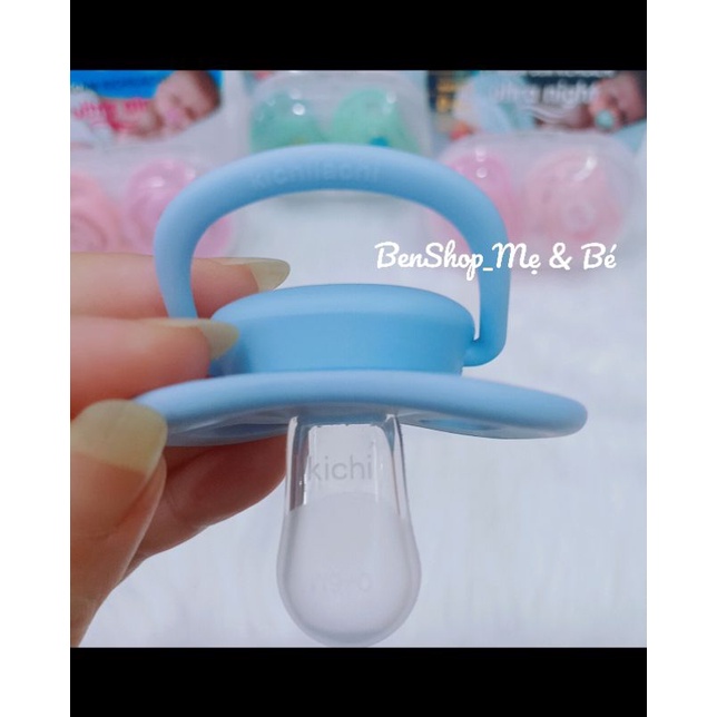 Ti ngậm Kichilachi Ultra air ban ngày, ti giả cho bé 0 - 6 tháng chất liệu silicone siêu mềm