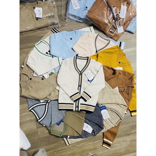 Áo len cardigan cổ tim, cổ tròn cho bé trai gái (6-16kg)RẺ VÔ ĐỊCH