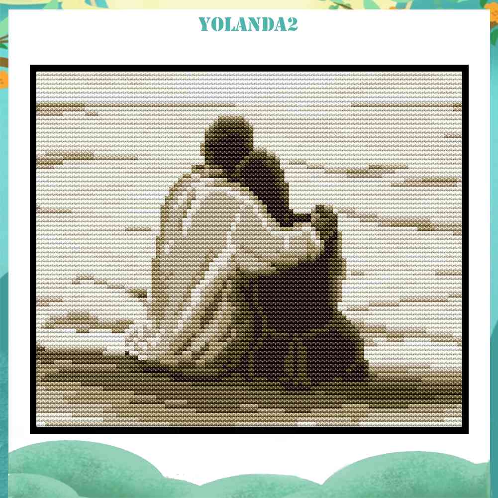 Bộ Tranh Thêu Chữ Thập 2 Sợi Cotton 14CT 2 Cặp Đôi Trên Biển Yolanda2