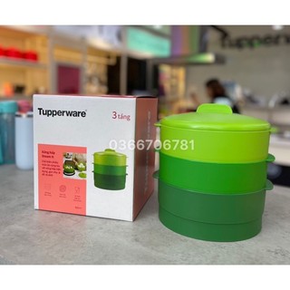 TUPPERWAREHOUSE MALL - Xửng hấp 3 tầng  Steam it Paradise ĐỎ - TÍM - XANH ( phiên bản mới )