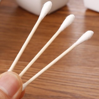 Tăm bông cán gỗ, bịch 100 que