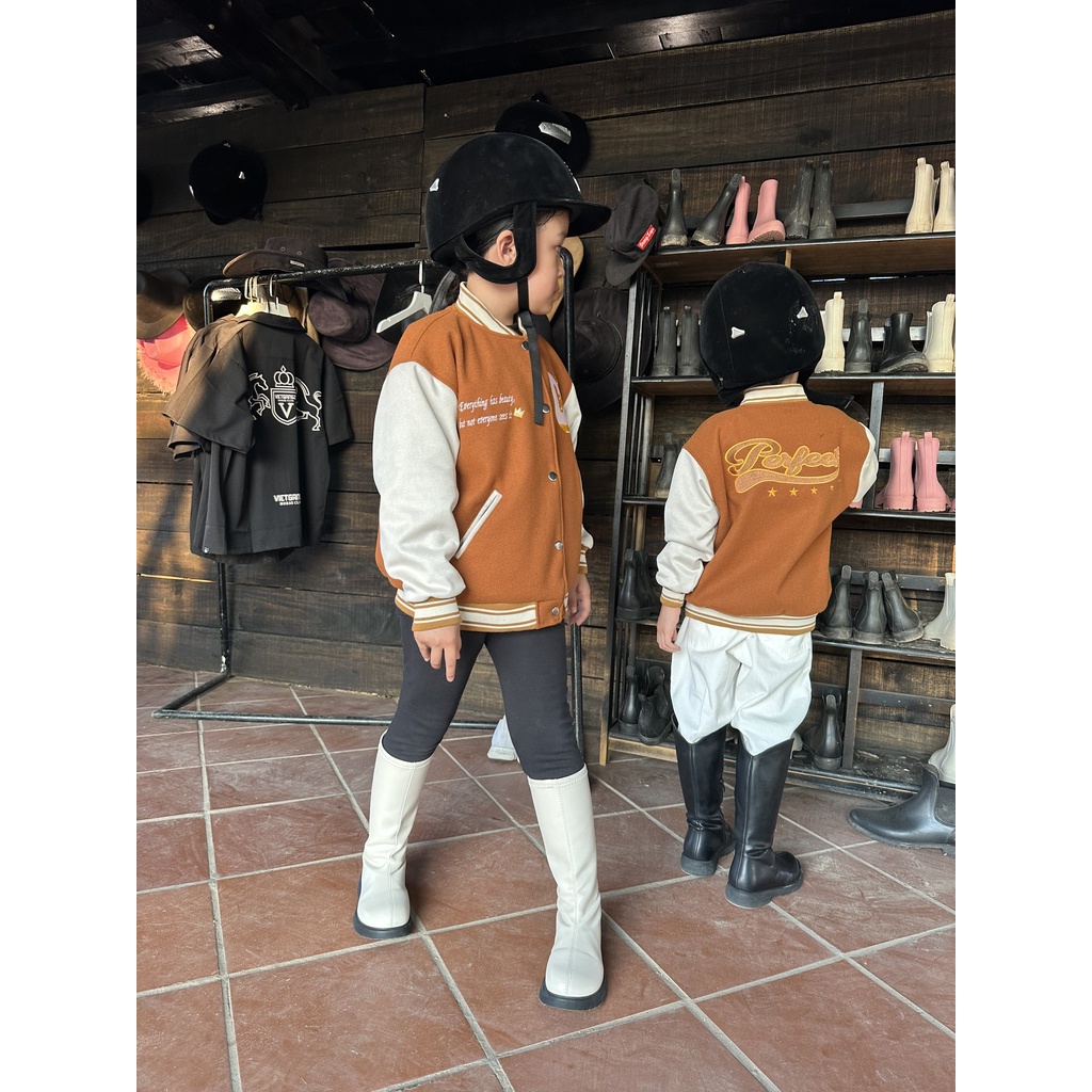 Áo khoác siêu NGẦU trẻ em  BOMBER 2BKIDS Nâu