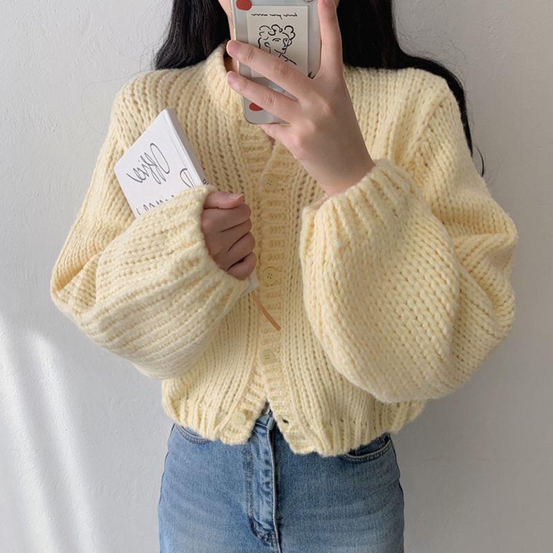Áo Khoác cardigan Dệt Kim Mềm Màu Kẹo Ngọt Thời Trang Thu Đông Hàn Quốc Cho Phụ Nữ Trung Niên