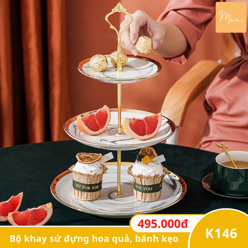 Khay sứ đựng hoa quả. bánh kẹo - K146