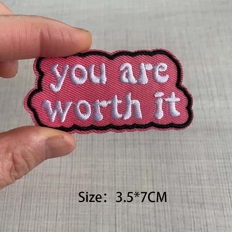 Sticker Ủi Thêu Chữ You Are Worth It