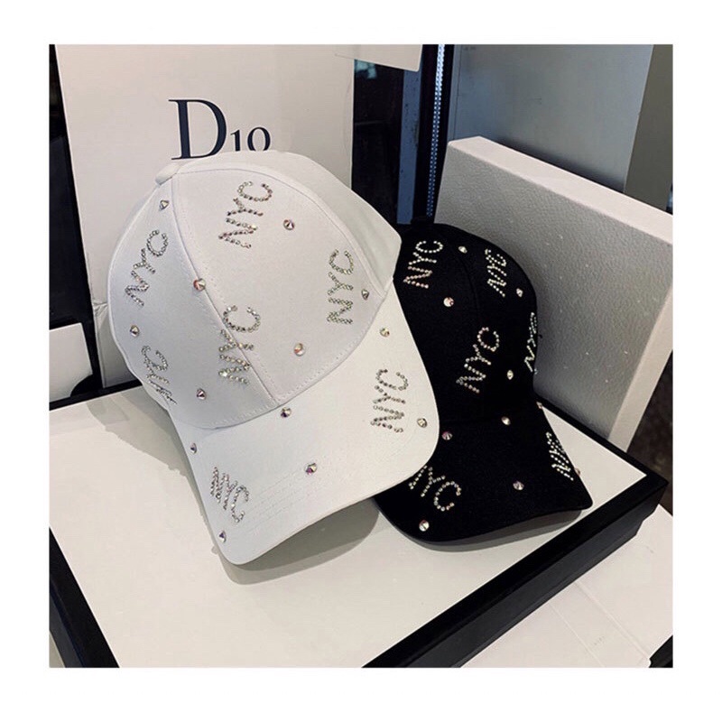 MŨ LƯỠI CHAI N.Y.C ĐÍNH ĐÁ MÀU SÁNG LONG LANH