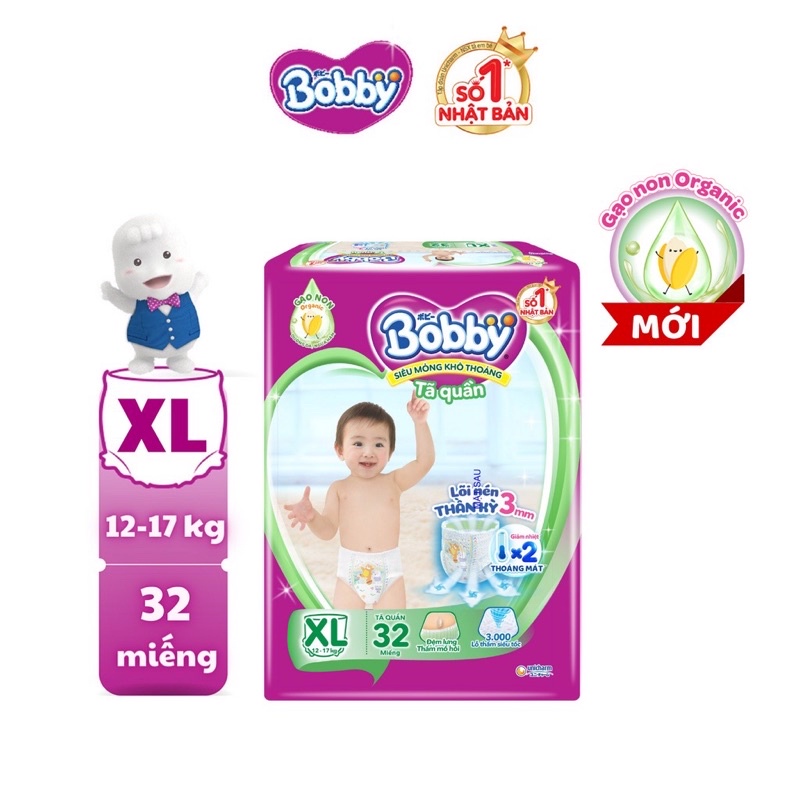 TÃ QUẦN BOBBY LÕI NÉN THẦN KỲ 3MM Size S46, M42, L38, XL32, XXL28, XXXL22
