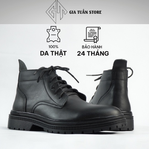 Giày da nam Combat Boot cao cổ GIATUAN