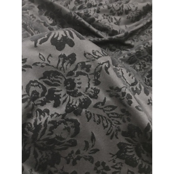Vải thun cotton nhung hoa dày co giãn 4 chiều mềm rũ đẹp sang (khổ 1m5)may đầm váy thời trang