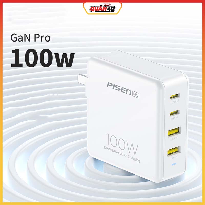 Củ Sạc Nhanh Pisen Pro GaN 100W ,  - Bảo Hành 18 Tháng