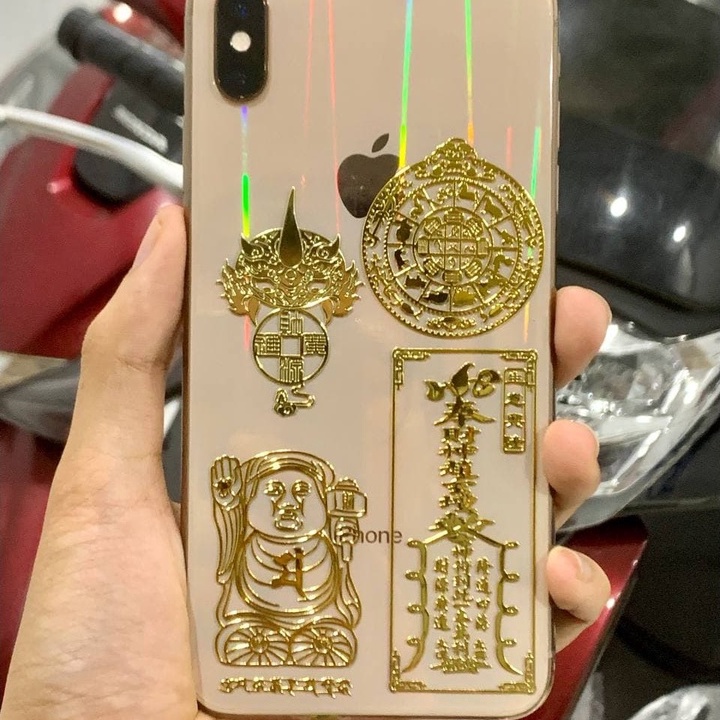 Ngẫu Nhiên Miếng dán linh phù mặt lưng điện thoại đẹp lung linh SANG - XỊN - MỊN