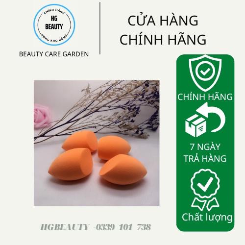 [Hộp 4 Mút] mút tán kem nền hình hạt nước siêu mềm mịn tiện dụng, có hộp