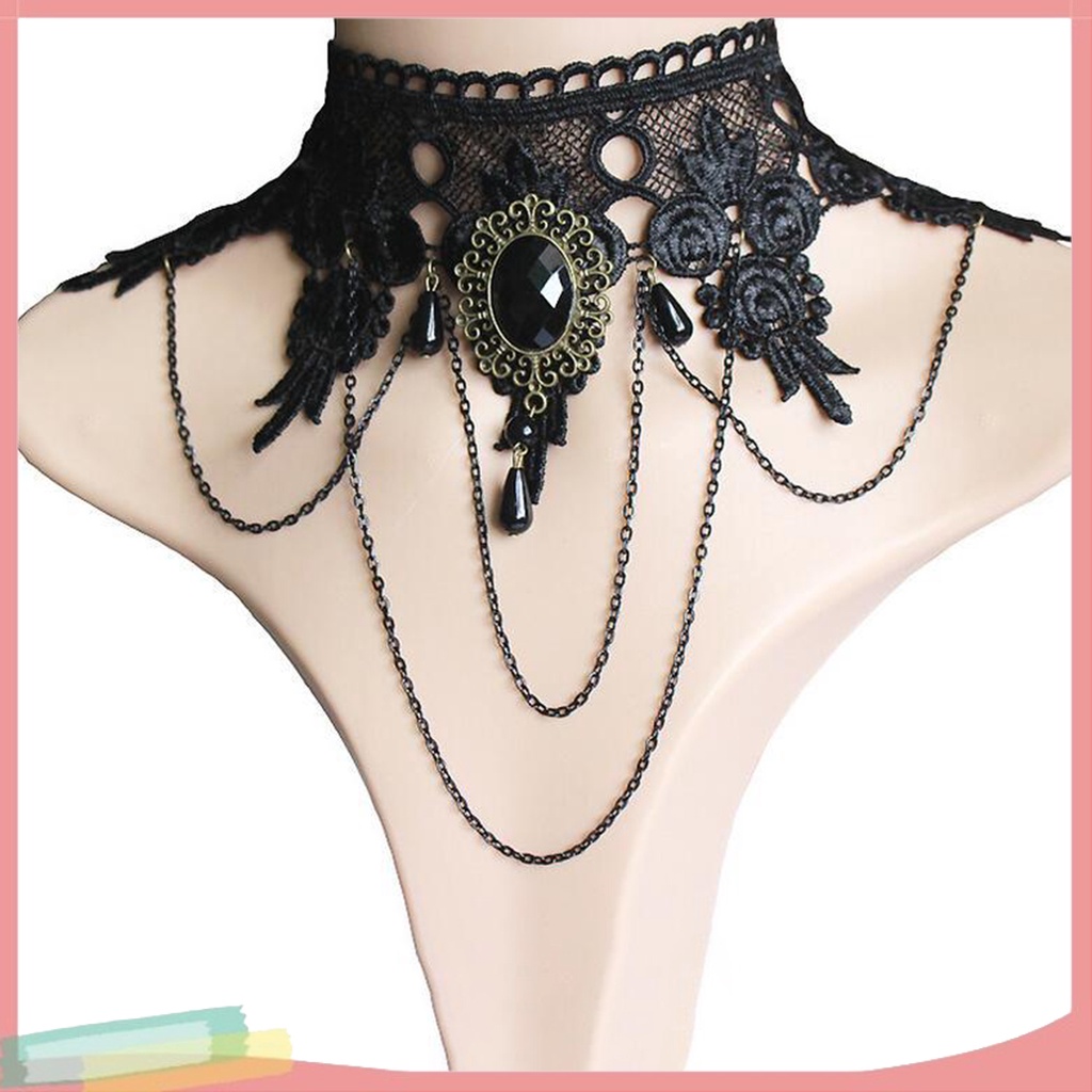 Bộ Trang Sức Ren Hoa Đính Đá Quý Nhân Tạo Thời Trang Dành Cho Nữ