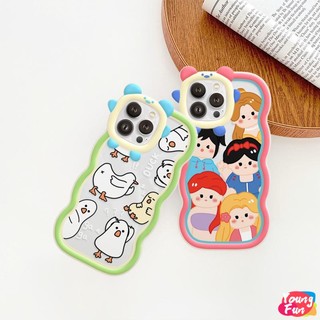 Ốp lưng iphone viền gấu sóng Vịt công chúa 6/6plus/6s/6splus/7/7plus/8/8plus/x/xr/xs/11/12/13/14/pro/max/plus/promax